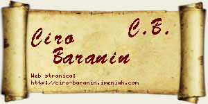 Ćiro Baranin vizit kartica